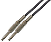 6.35mm (1/4") Mono Jack to Jack Guitar Cable 5m (Various Colours)