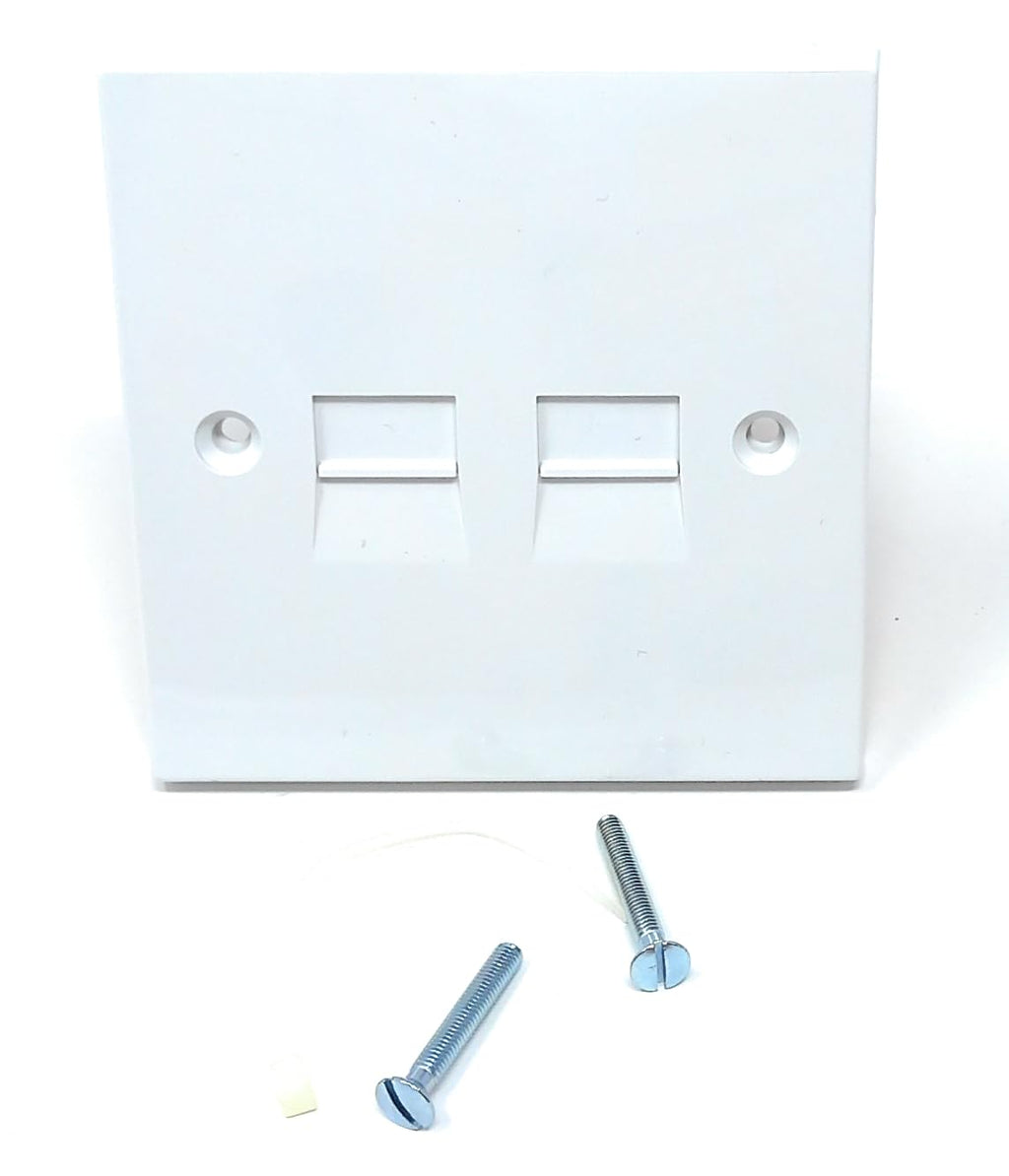 DRUT Twin BT Line Secondary Slave Extension Telephone Socket Faceplate 4/3A Type With IDC Connectors