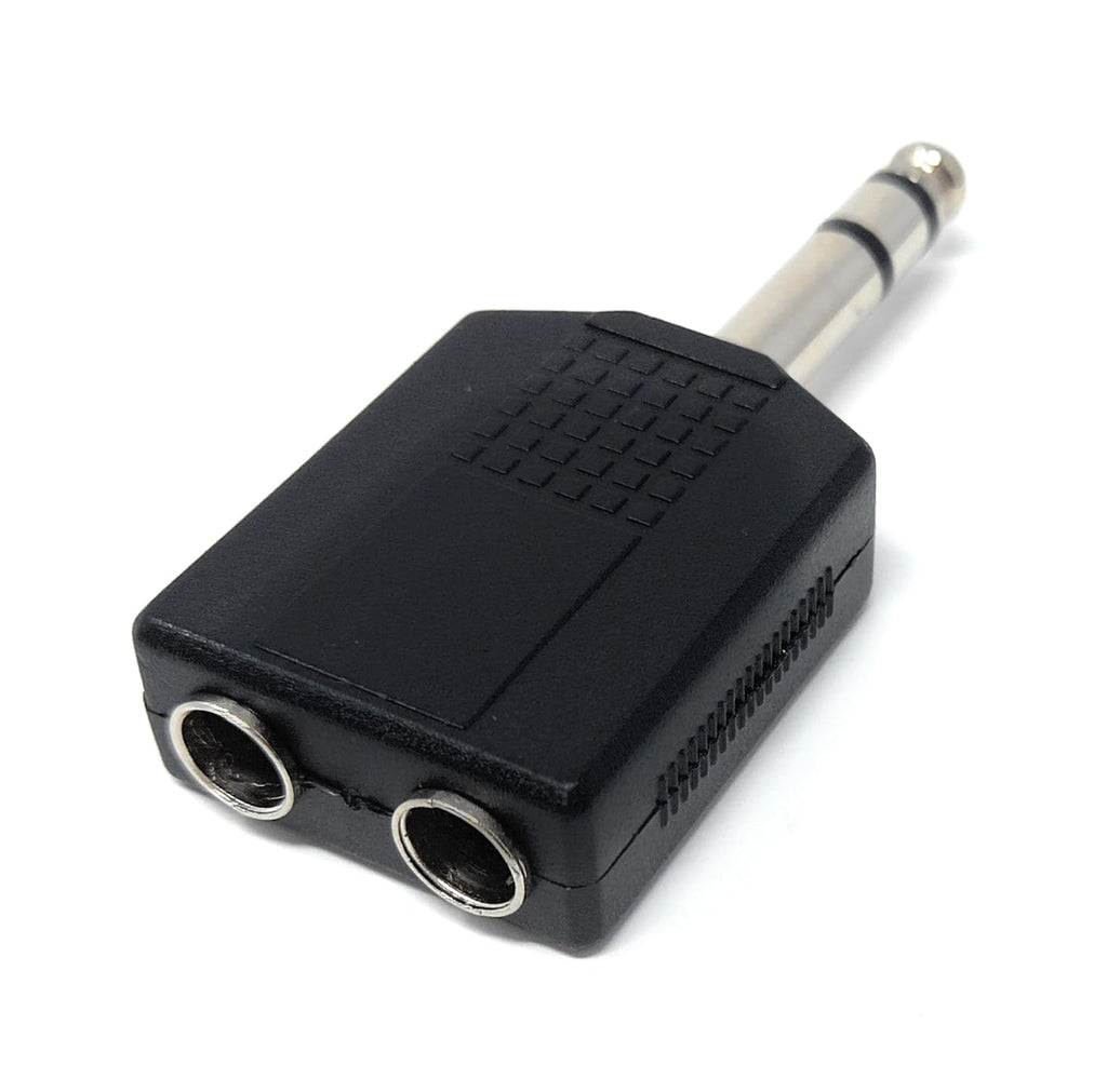 DRUT 6.35mm 1/4 inch Stereo Jack Splitter Cable Adapter Lead 1 x Plug to 2 x Sockets, Male to Female
