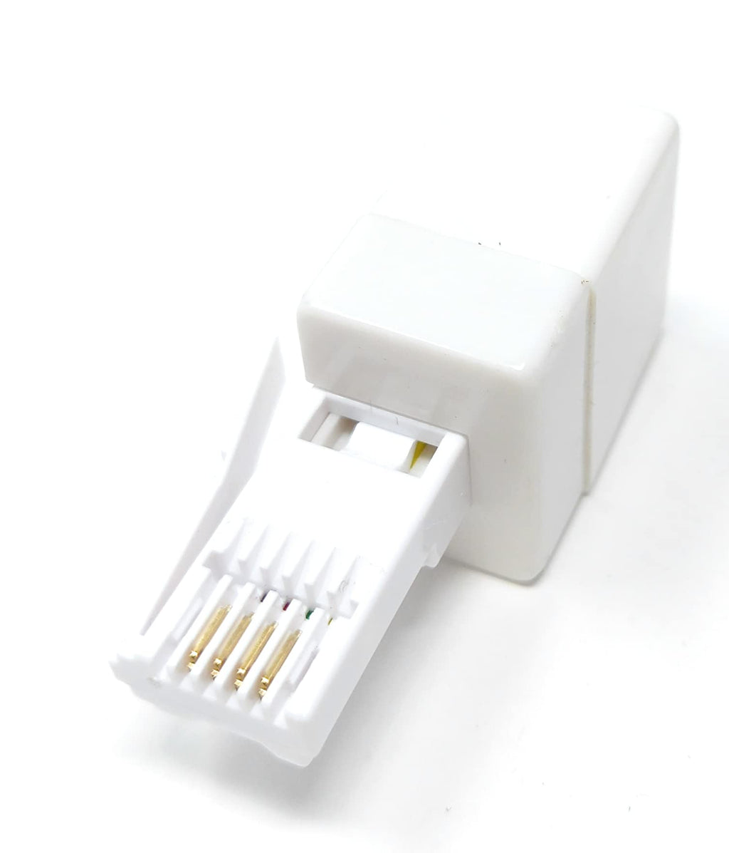 DRUT BT to RJ11 Socket, Telephone Line Adapter, 6P4C, 4 Wire Converter for BT UK Landline Phone, Modem Extender