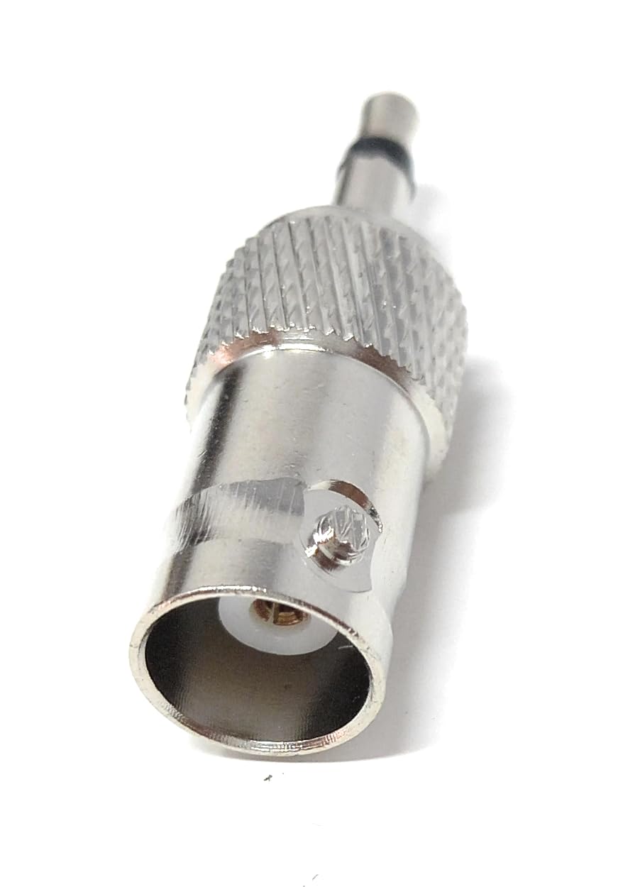 DRUT BNC Socket to 3.5mm Male Mono Jack Plug Composite Coax Cable Adapter