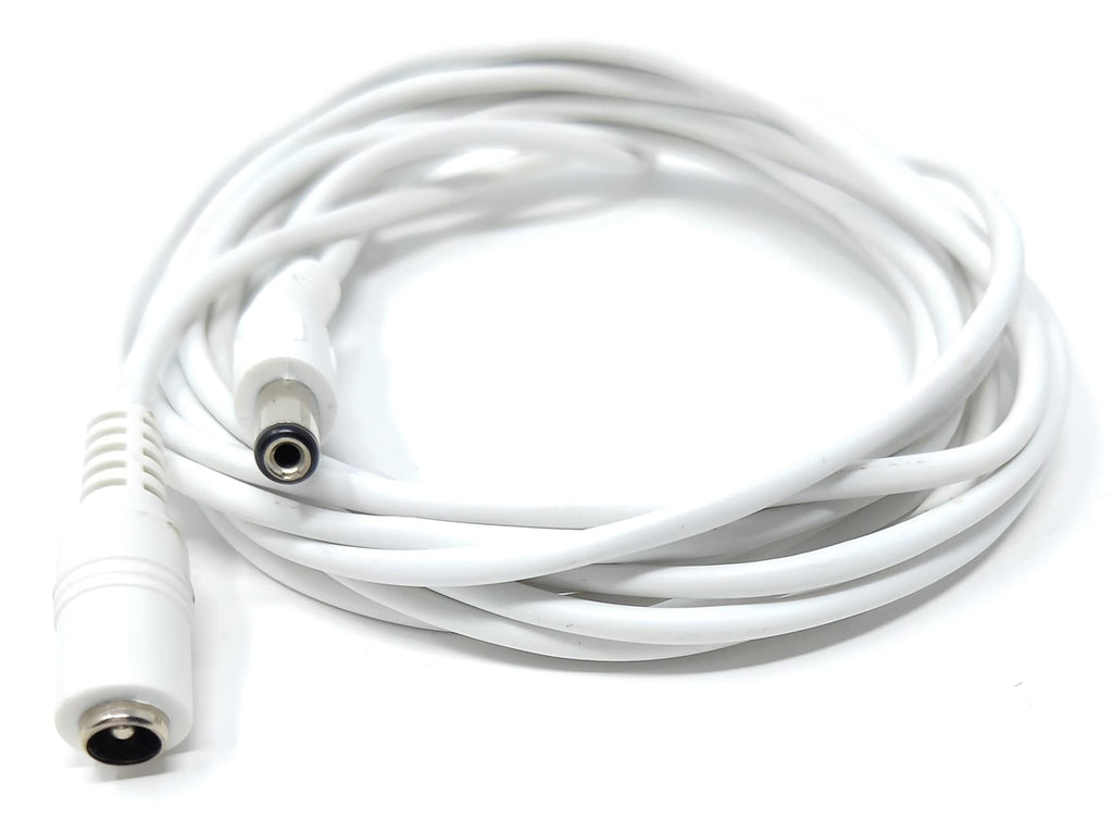 5.5mm x 2.1mm DC Power Plug to Socket, Male to Female CCTV, LED, Modem Router, Music Instruments Extension Lead Cable