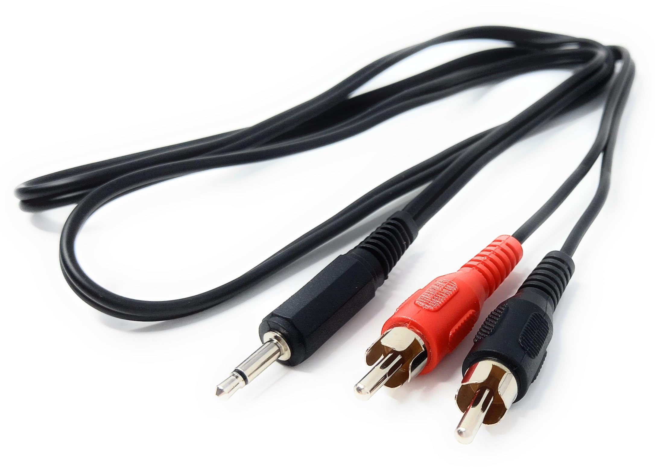 DRUT 3.5mm Mono Jack Plug to 2 x RCA Phono Plugs Audio AUX Cable Lead