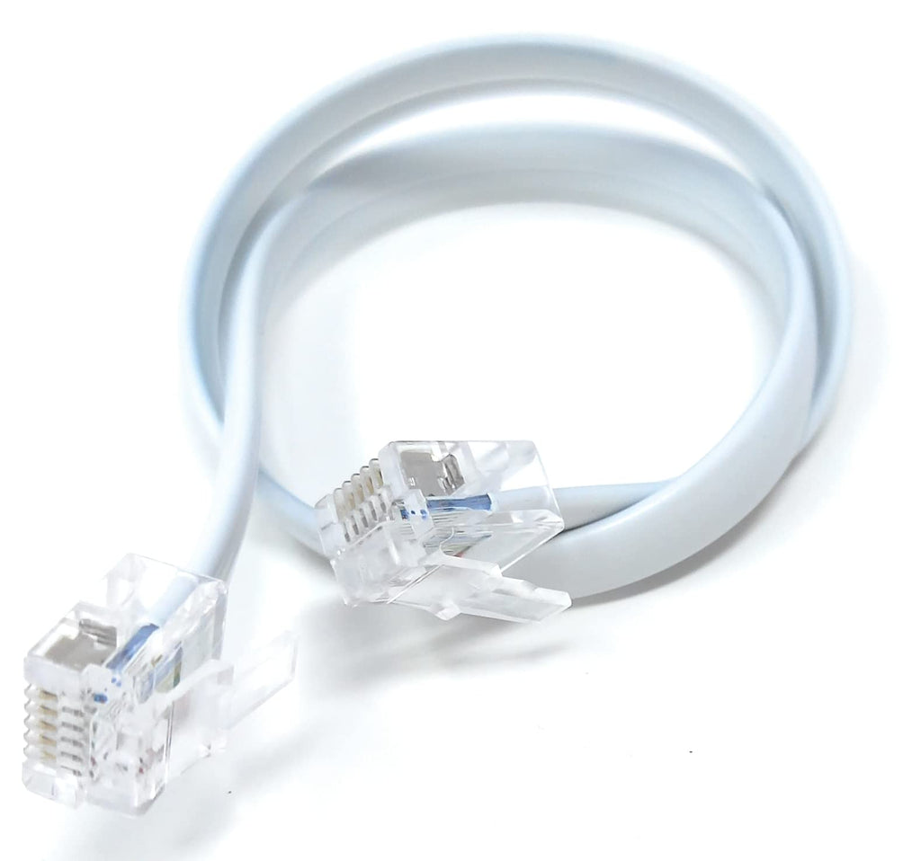 DRUT FLAT RJ12 to RJ12 6P6C Cable Lead Plug to Plug (RJ11 with 6 pin Wire)