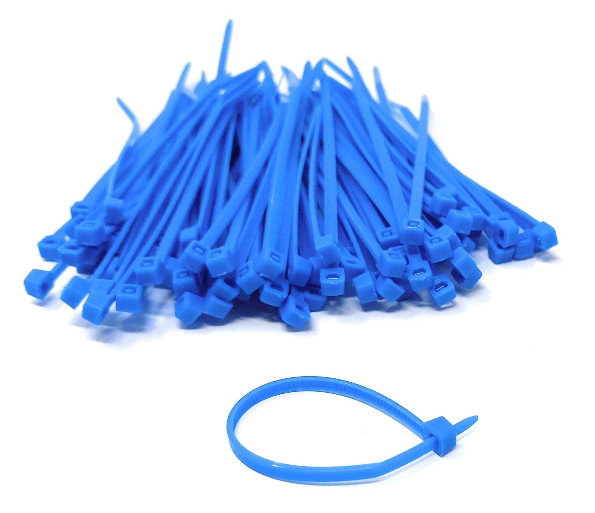 Nylon Cable Ties, 100mm x 2.5mm, Pack of 100, Plastic Zip Tie Wraps, Self-Locking