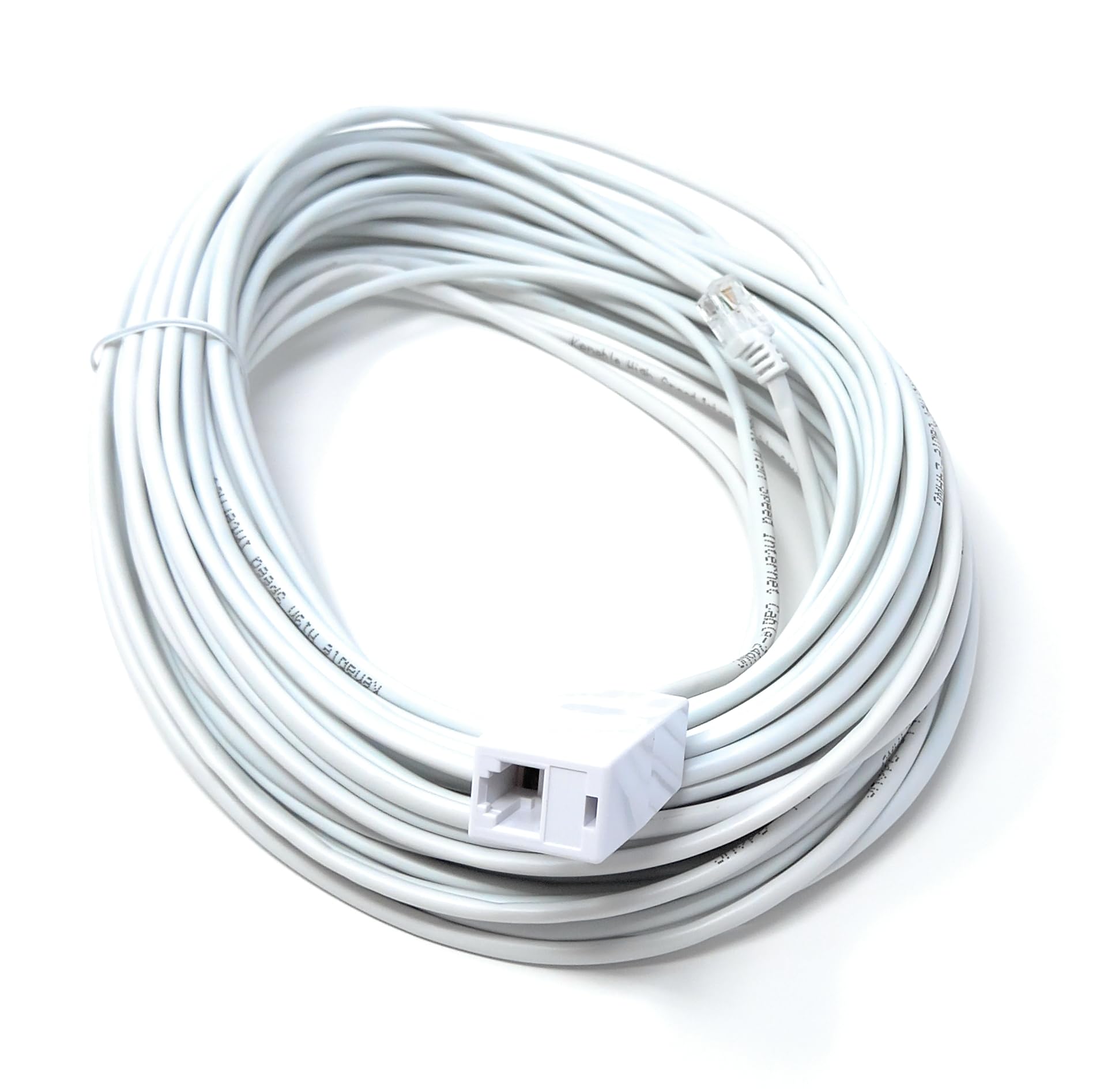 DRUT RJ11 to RJ11 ADSL 2+ Male to Male Cable with Female Coupler, BT Telephone, Broadband, Modem Extension Lead, Gold Plated Connectors