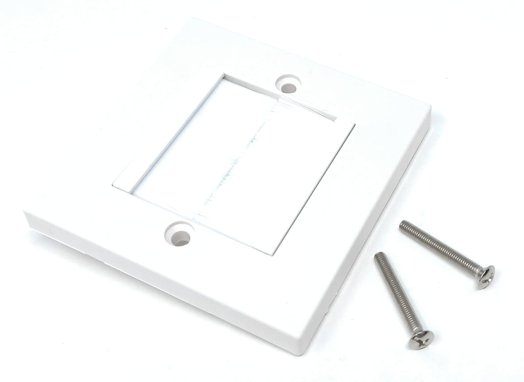 White Brush Plate Faceplate Wall Mounted Installation Tidy Cable Pass Through Insert for Wires and Cable Access