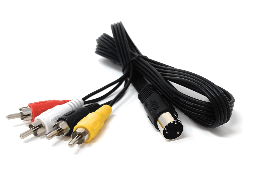 DRUT 5 Pin Midi Din Male to 4x RCA Male Audio Adapter Cable, Compatible with Cassette Player, CD, Amplifier, Music Instruments