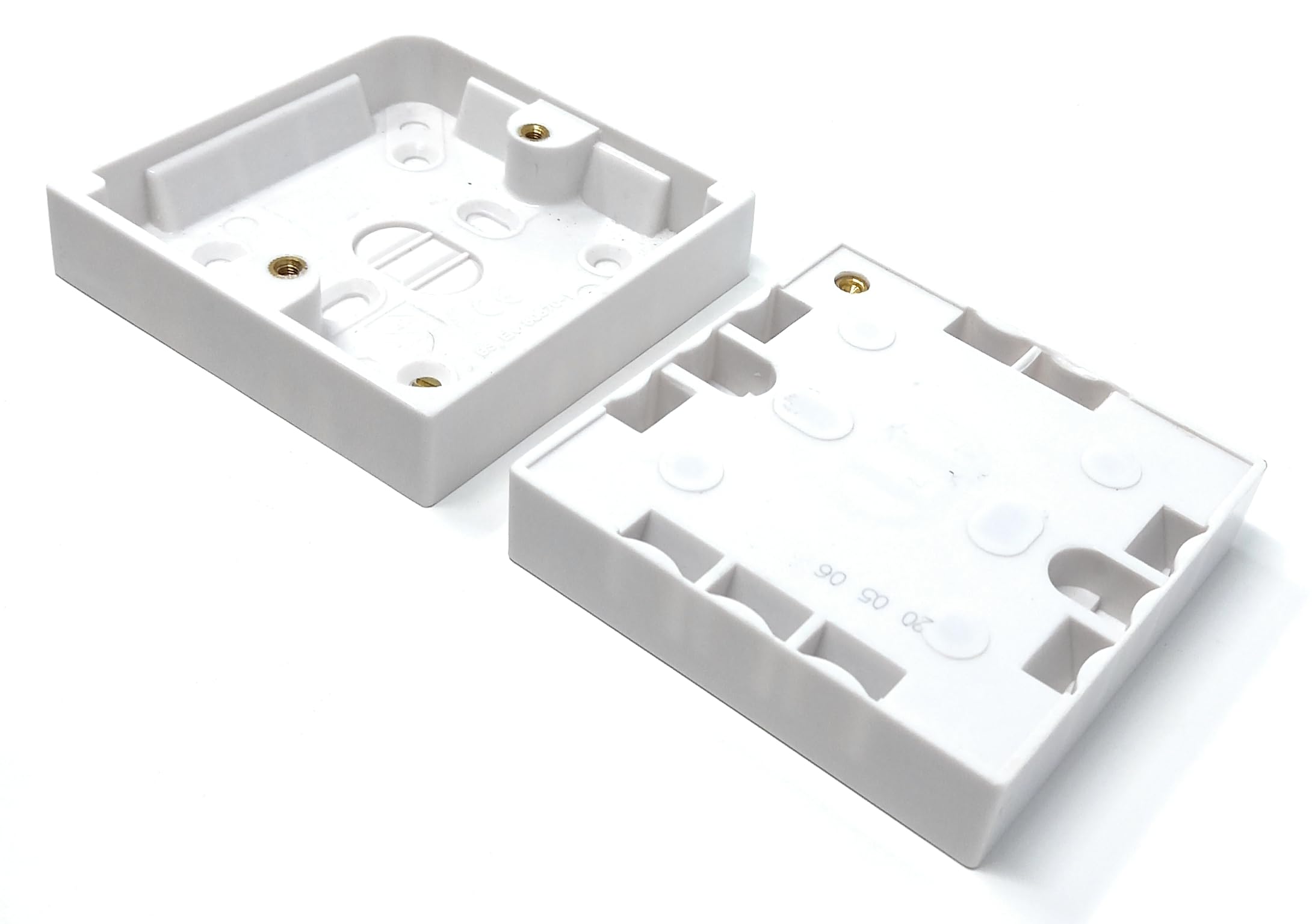 1 Gang Surface Mount Back Box Pattress Box 16mm x 85mm x 85mm White