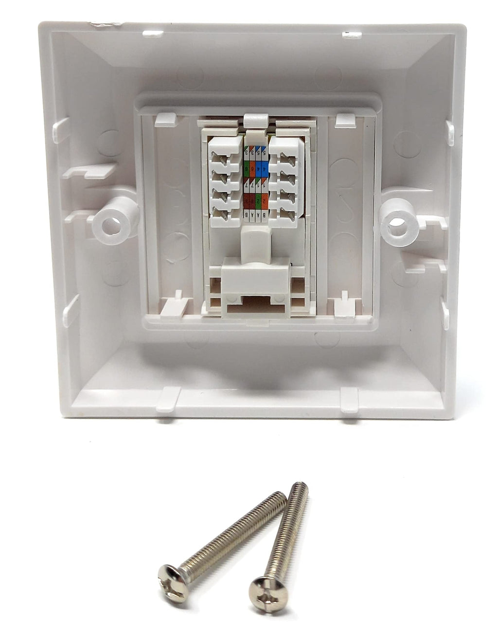 DRUT Cat6 RJ45 FacePlate Wall Socket Box for Ethernet LAN Networking Face Plate, Compatible with Cat5e, Cat6, Cat7, Cat8, Cat9 Cable, With Keystone Jack