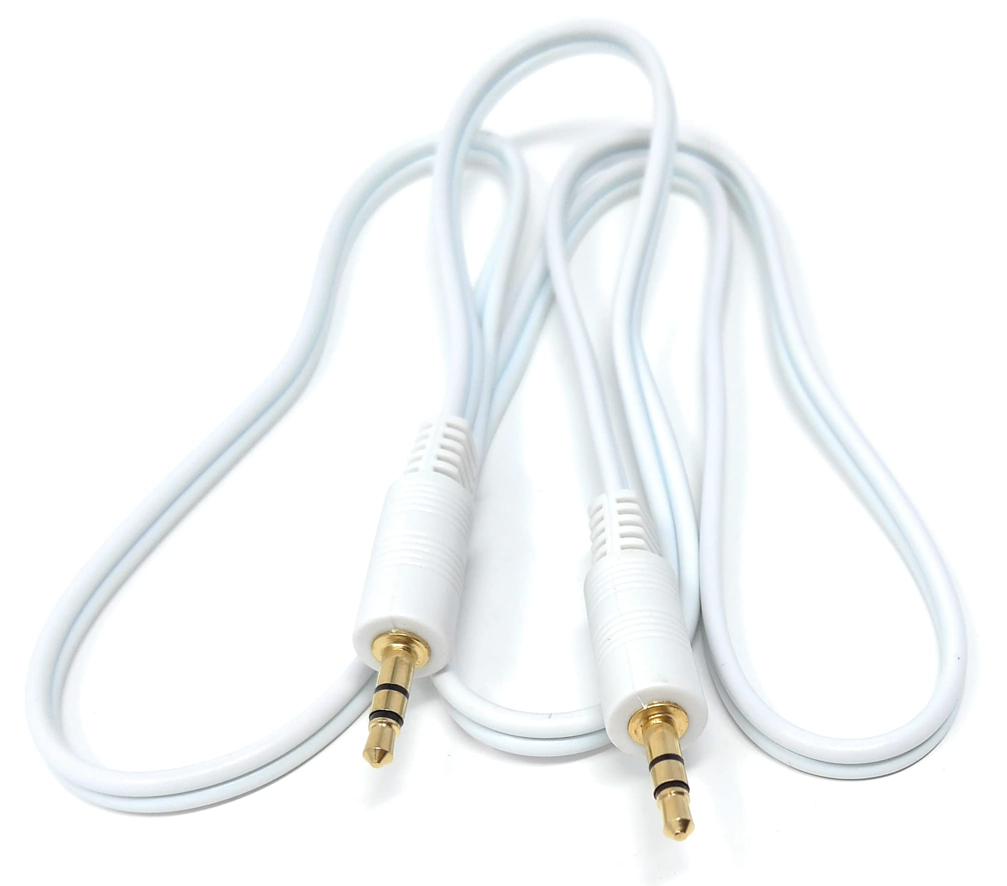 DRUT 3.5mm to 3.5mm Stereo Audio AUX Cable Gold Connectors, Small 3 pin Jack to Jack Speaker Lead
