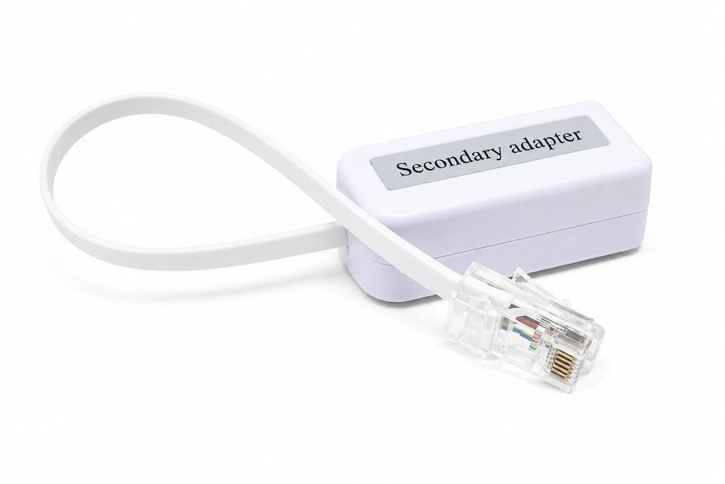 DRUT RJ45 to BT Telephone Socket Adapter with Cable, Secondary Phone Line Converter, RJ45 Male to BT Female Landline Adaptor for Broadband, Router, Modem, Fax & Telephone Connection