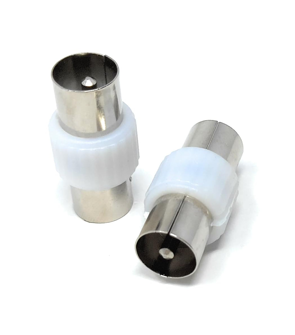 DRUT TV Aerial Coaxial Coupler, Male to Male, RF Coax Aerial Adapter, Antenna Cable Adapter