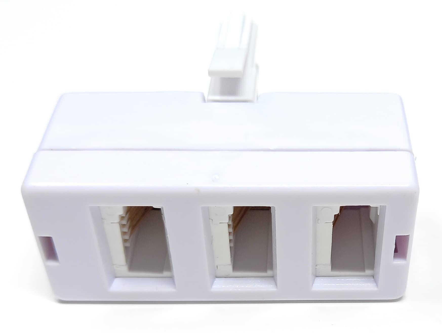 DRUT BT 1x BT Plug - 4x BT Sockets Telephone Splitter BT Phone Lines T Shaped Cable Adapter, White