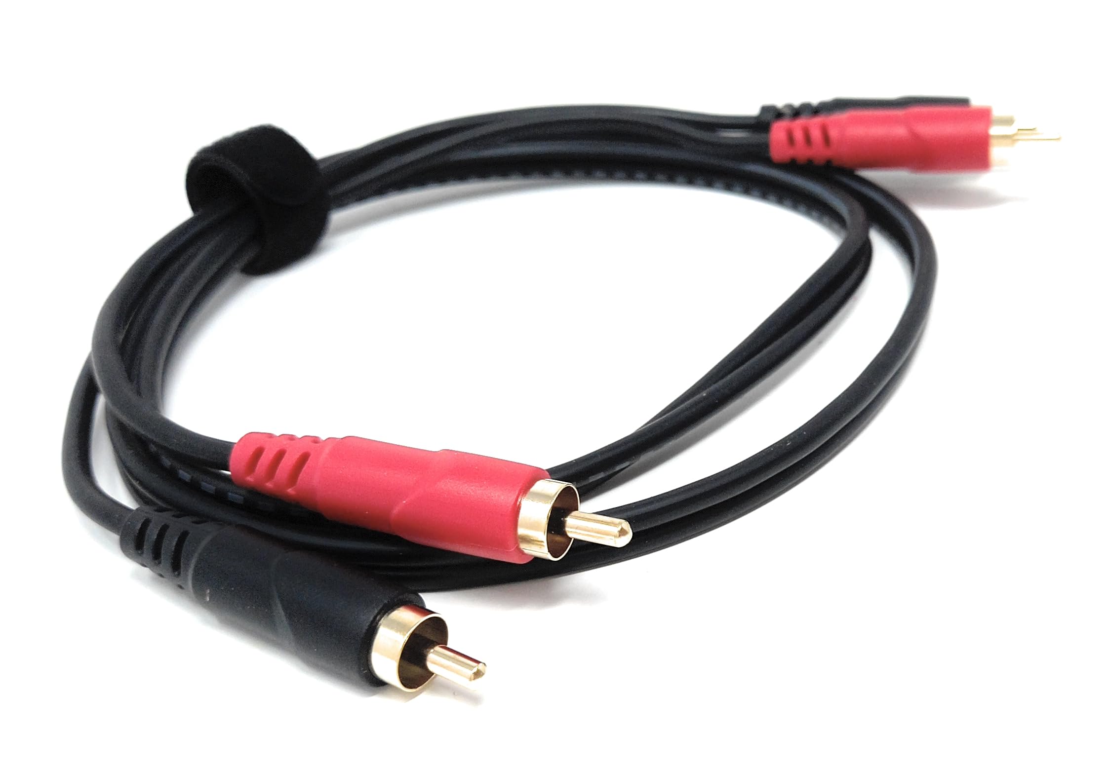 DRUT 2 x RCA Audio Cable – Stereo Male to Male Lead with Gold-Plated Plugs for Amplifier, Active Speakers, Subwoofer, Turntable, HiFi & Home Audio Systems