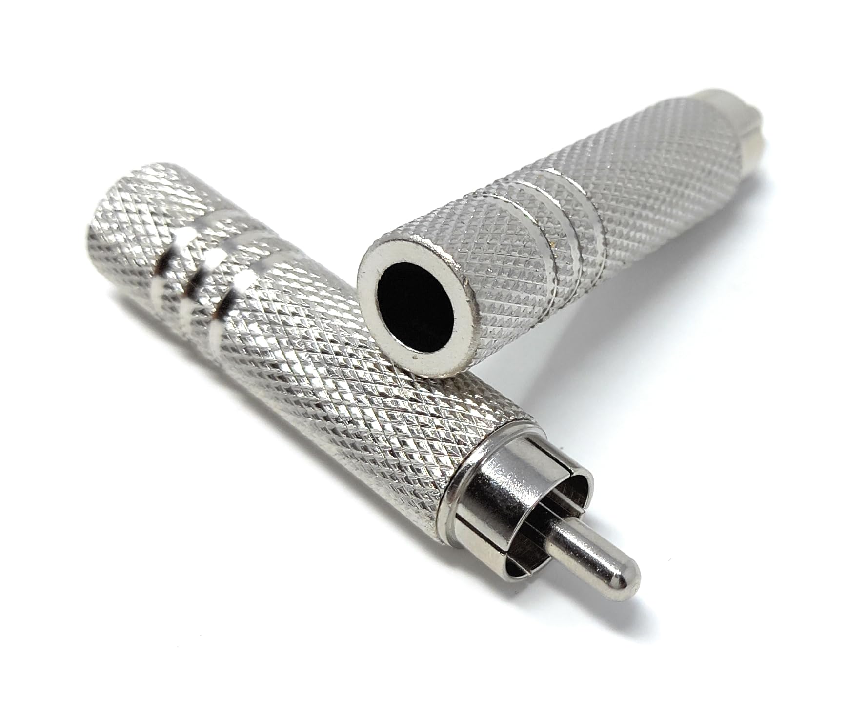 DRUT 6.35mm Mono Jack Socket to RCA Male Phono Plug Cable Adapter Converter Metal