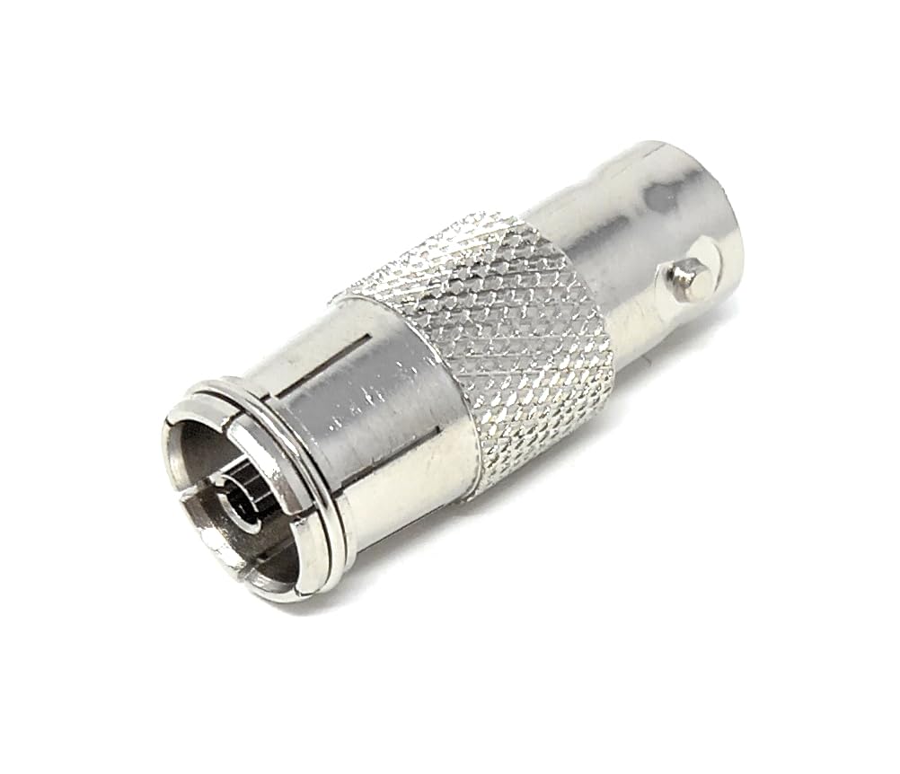 DRUT BNC Socket to TV RF Coax Female Adapter, Female to Female Connector for CCTV, Radio and External Antenna, Durable Signal Converter 1pcs.