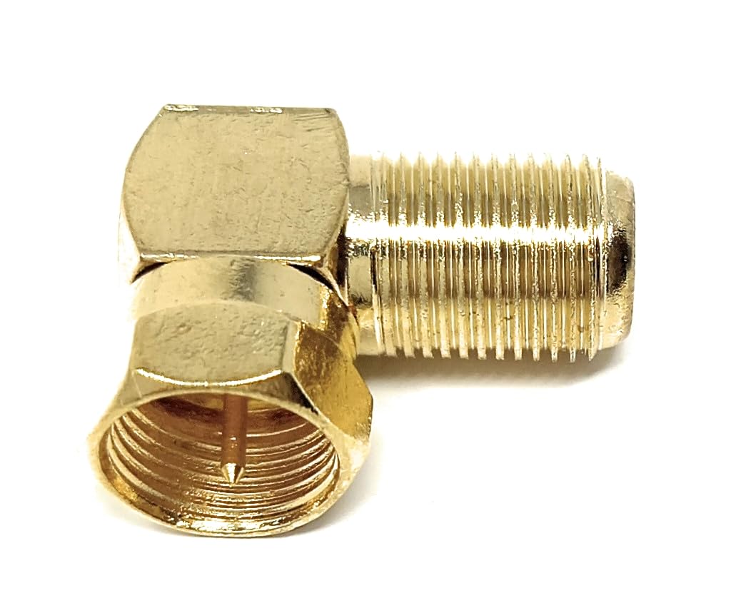 DRUT F Type Male to Female Socket Right Angle Coupler Satellite Cable Adapter