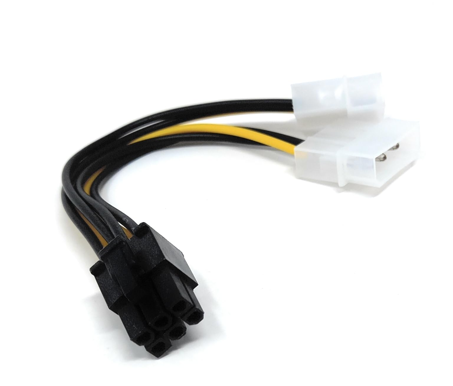 DRUT 15cm 6 PIN PCI Express to 2 x MOLEX LP4 Power Adapter Cable Lead