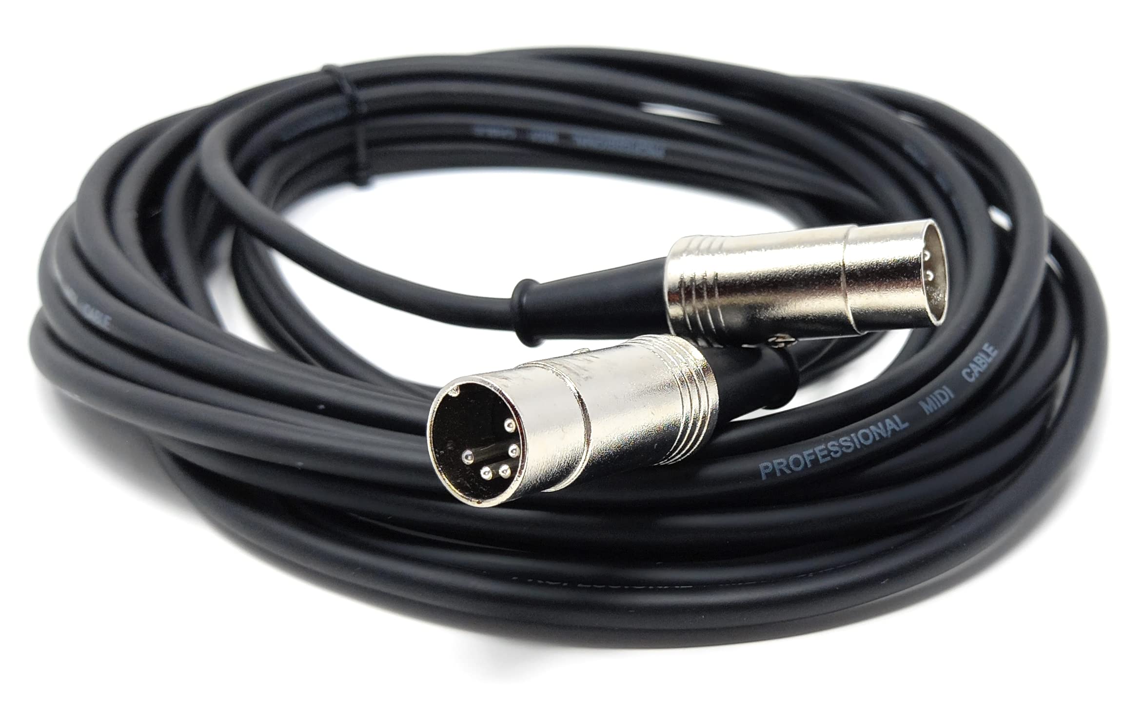 DRUT MIDI Male to Male Lead 5 pin DIN Shielded Flexible for Computer, Synth, Keyboard, Effects, Music Instruments Audio Cable