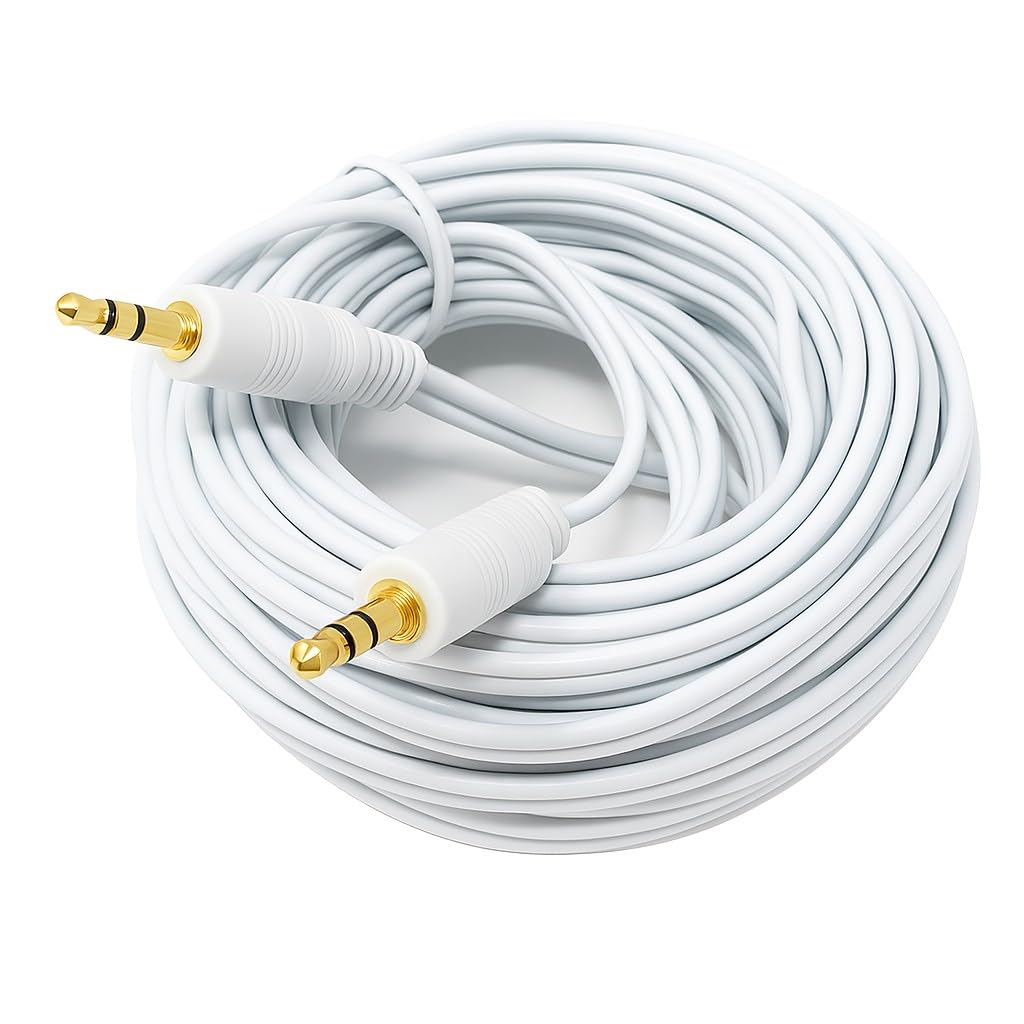 DRUT 3.5mm to 3.5mm Stereo Audio AUX Cable Gold Connectors, Small 3 pin Jack to Jack Speaker Lead