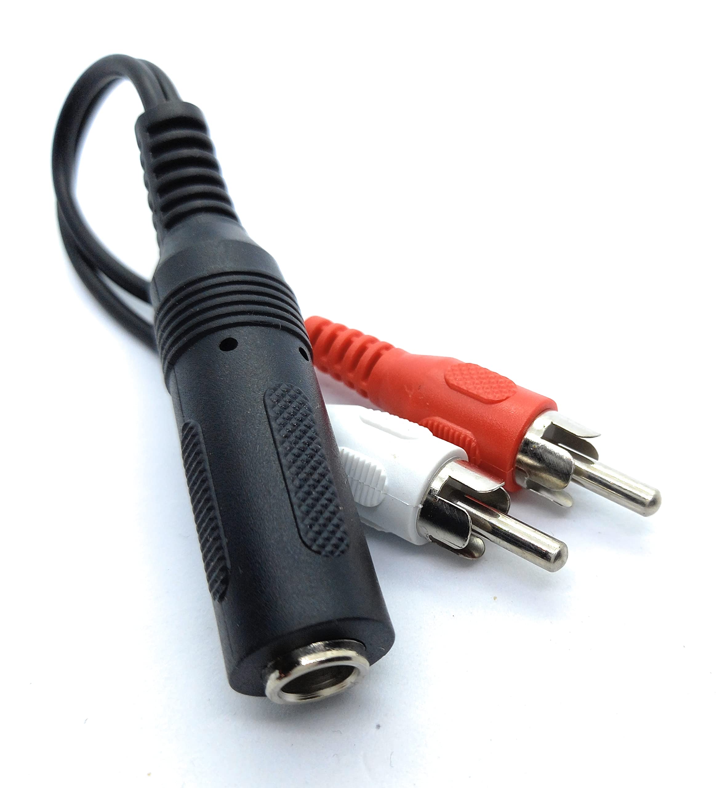 DRUT 6.35mm Stereo Jack Socket to Twin RCA Phono Plugs Adapter Cable Extension