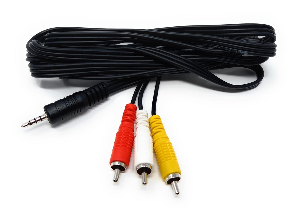 DRUT 3.5mm 4 Pole Jack Plug to 3 x RCA Phono Composite Audio Video AV AUX Lead Cable