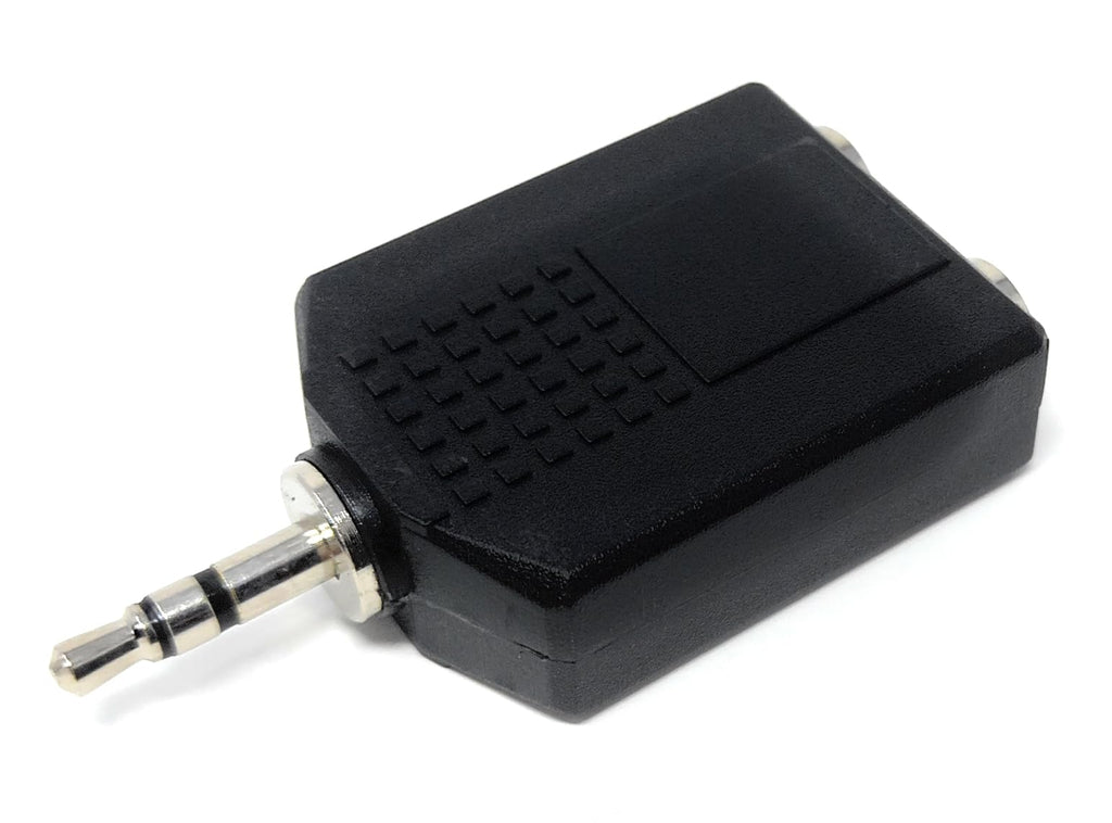 3.5mm Stereo Jack Plug to Dual 6.35mm Stereo Sockets Audio Cable Adapter