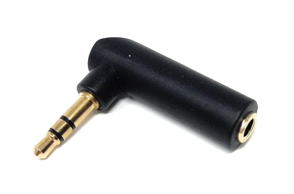 DRUT 3.5mm Stereo Jack to 3.5mm Jack Socket Right Angle AUX Cable Adapter