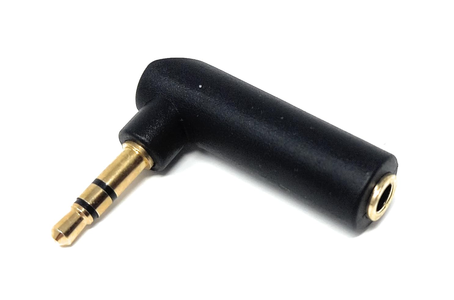 DRUT 3.5mm Stereo Jack to 3.5mm Jack Socket Right Angle AUX Cable Adapter