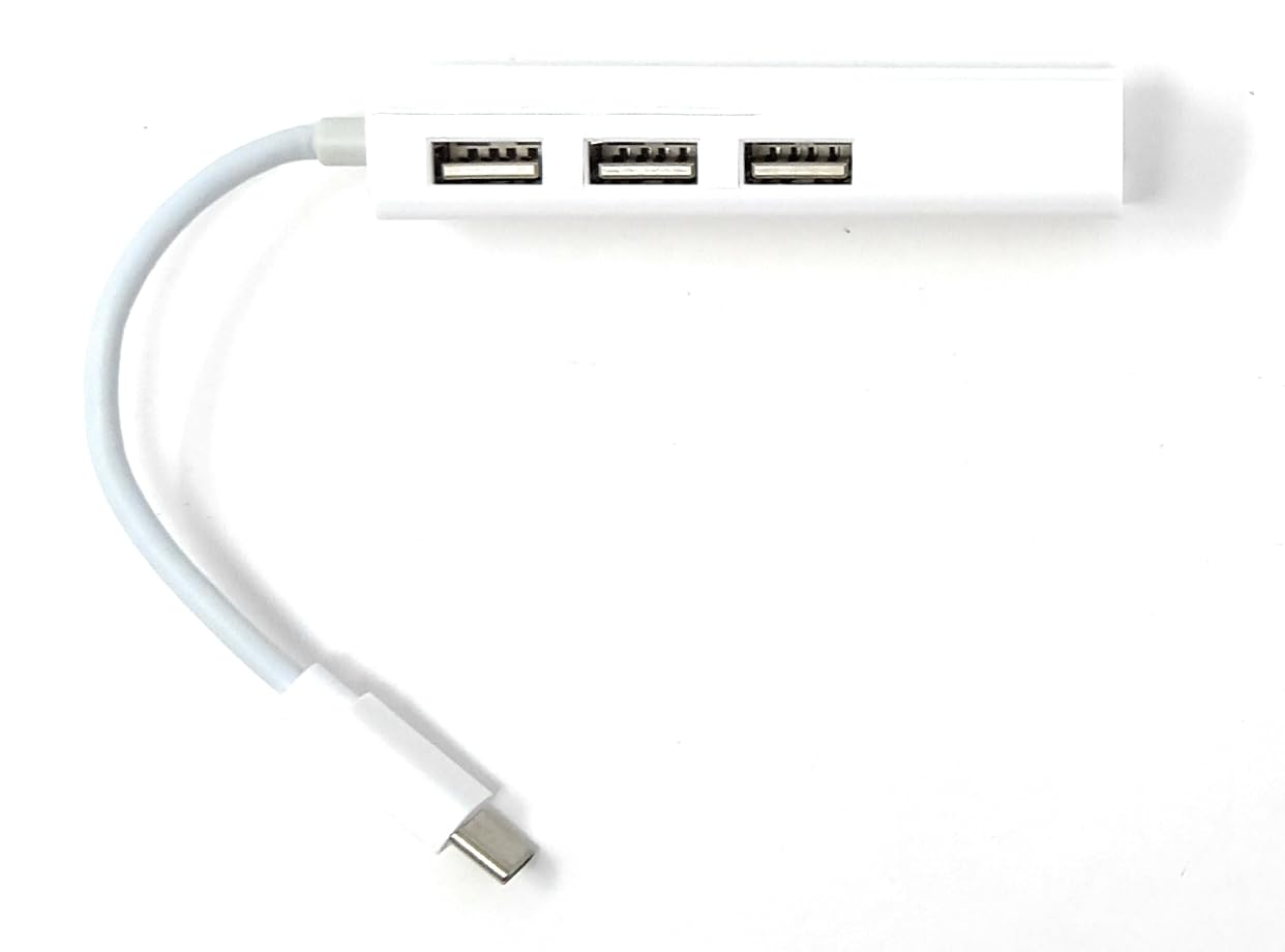 USB C Hub with 3 USB Ports and RJ45 Ethernet Adapter, Type-C to USB Splitter with LAN Port, High Speed Data Hub for Laptop, PC, Tablet & USB-C Devices 13cm