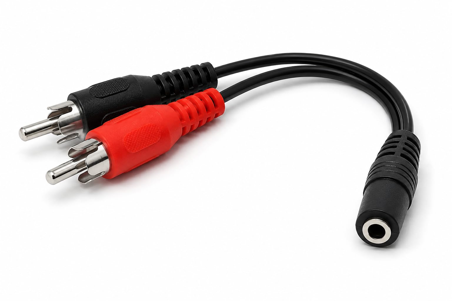 DRUT 3.5mm Stereo Jack Socket to Twin Phono RCA Phono Male Plug, Audio Adapter Extension Cable Lead