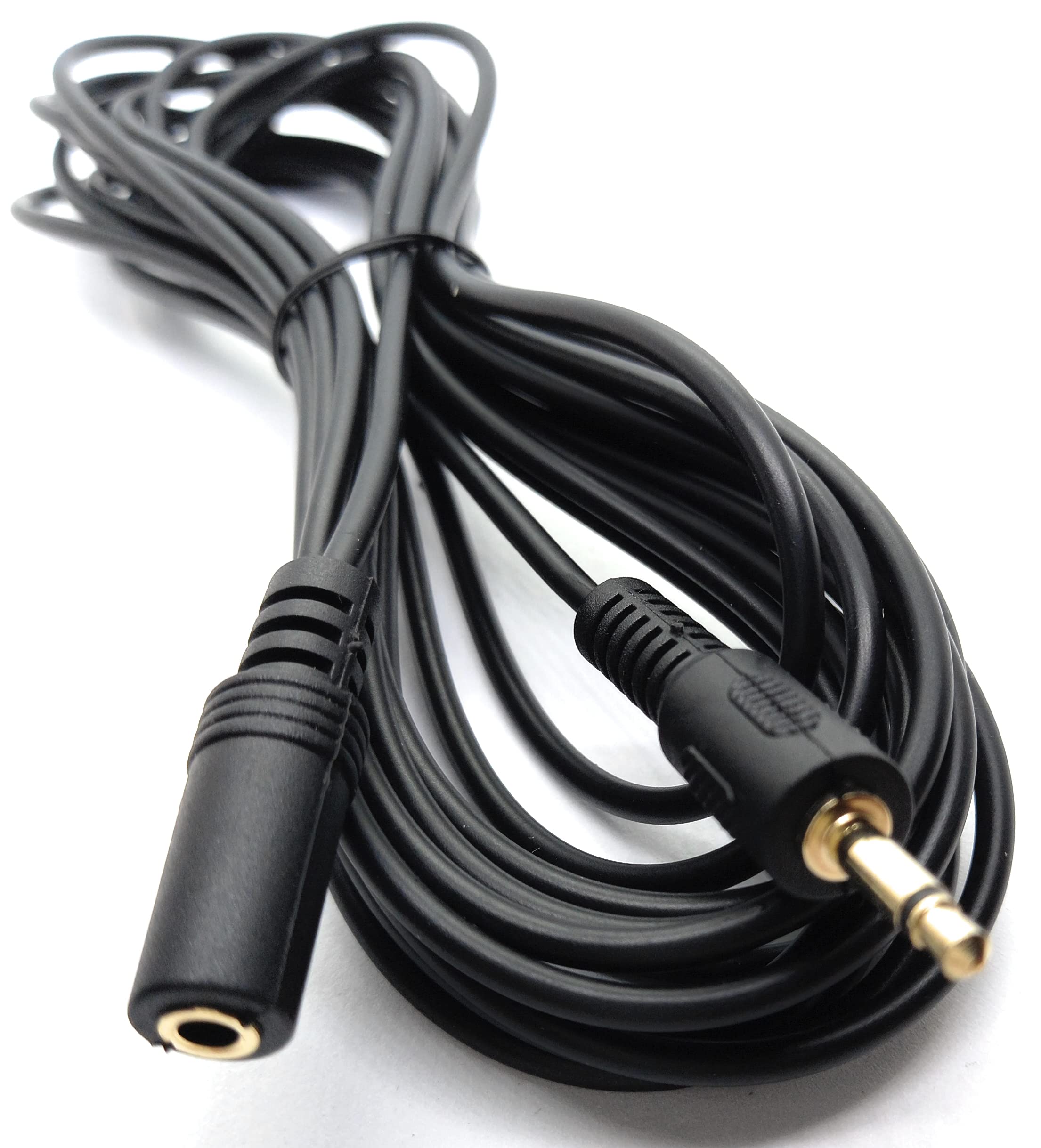 3.5mm Mono Jack to 3.5mm Socket Extension Cable Gold Connectors, Male Plug to Female Socket