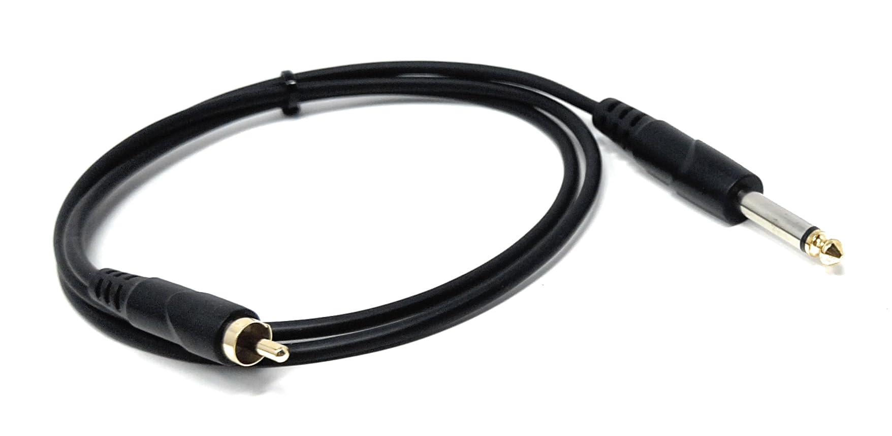 DRUT 6.35mm (1/4") Mono Jack Plug to RCA Phono Audio Cable – Signal Patch Lead for Mixers, Controllers, DJ & Audio Equipment