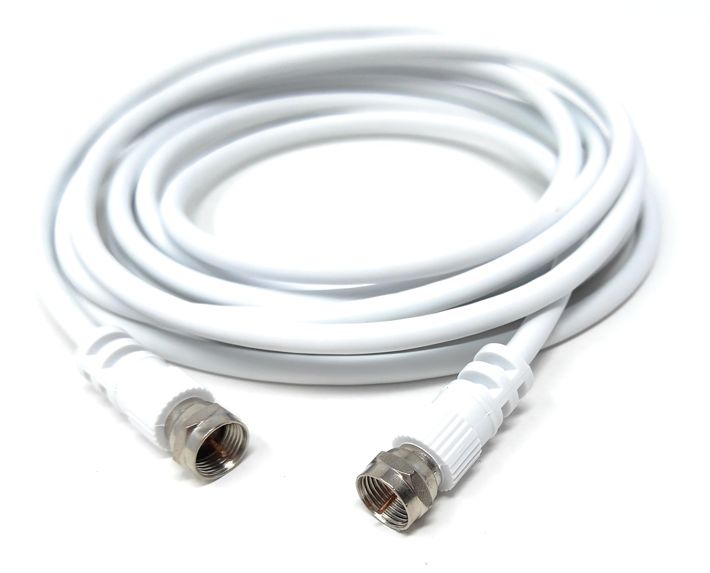 DRUT F-Type Male to Male Coax Coaxial Cable, Extension 75ohm Cord Wire Compatible with Satellite Dish, TV Antenna, Freeview TV, DVD, VCR, SKY HD, Virgin, BT