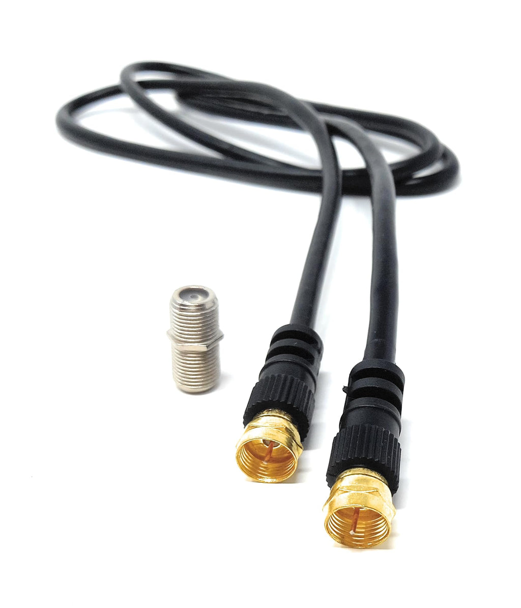DRUT F-Type Connector TV RG6 Cable With (F-Type Female Coupler) Compatible With STB, Dish TV, Satellite, Antenna Coax Cable Lead