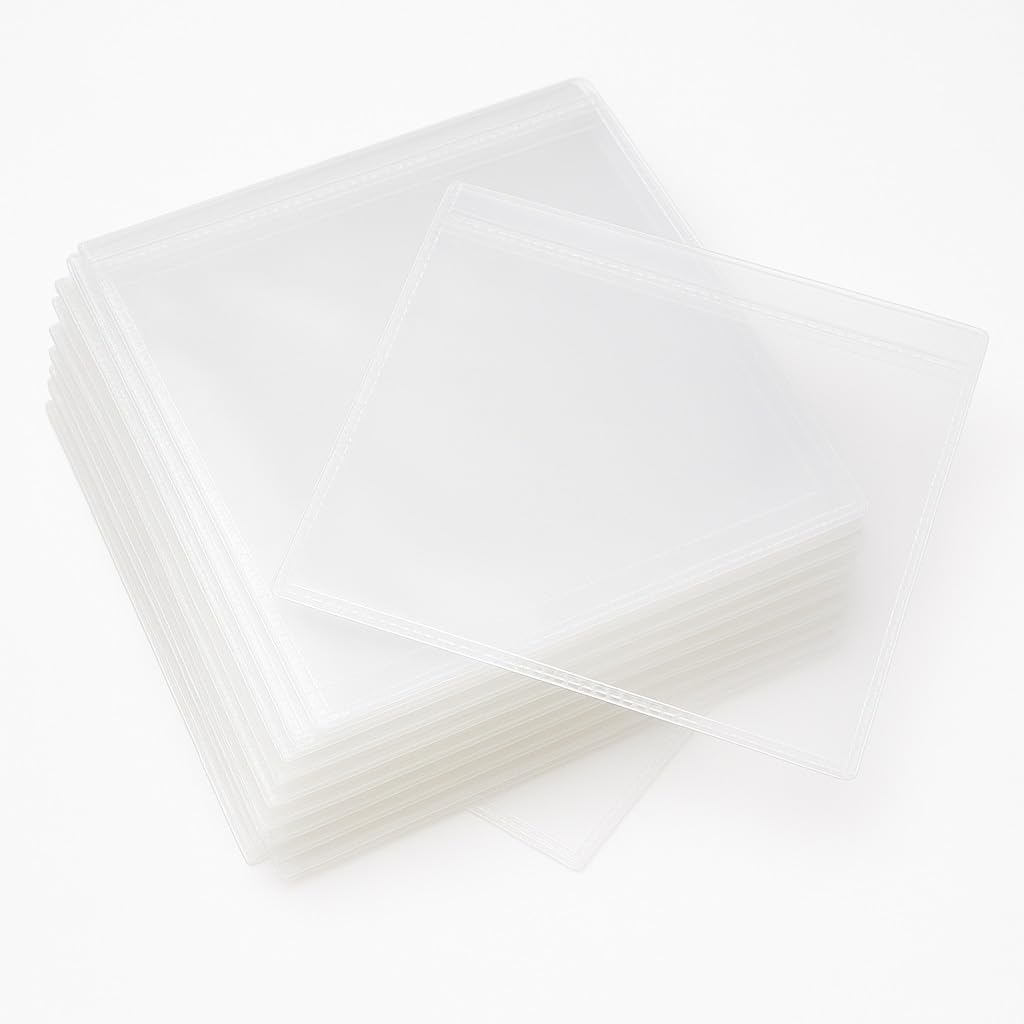 100 Pack Clear CD/DVD Sleeves – Polypropylene Disc Storage Pouches with Transparent Window, Soft Protective Covers for CDs, DVDs, Blu-ray Discs