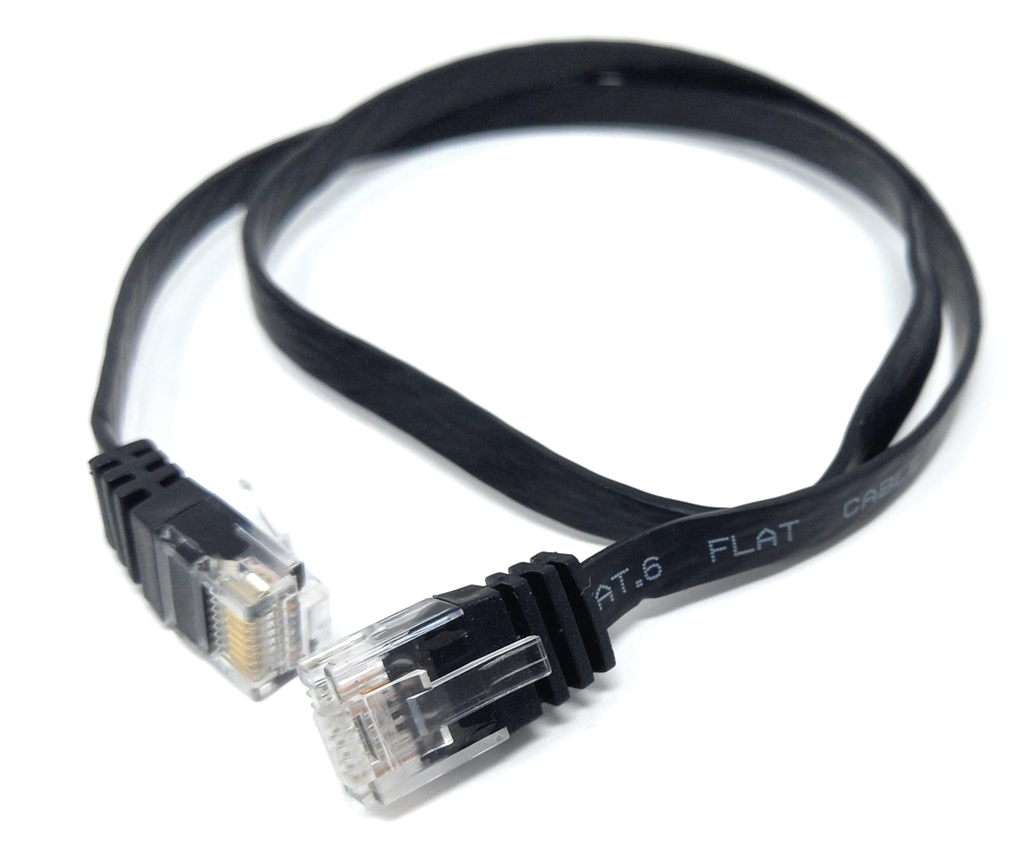 DRUT FLAT CAT6 RJ45 Ethernet LAN Patch Cable, Low Profile GIGABIT Full Copper 32AWG, Lead Allows Up to 1000Mbps Speed