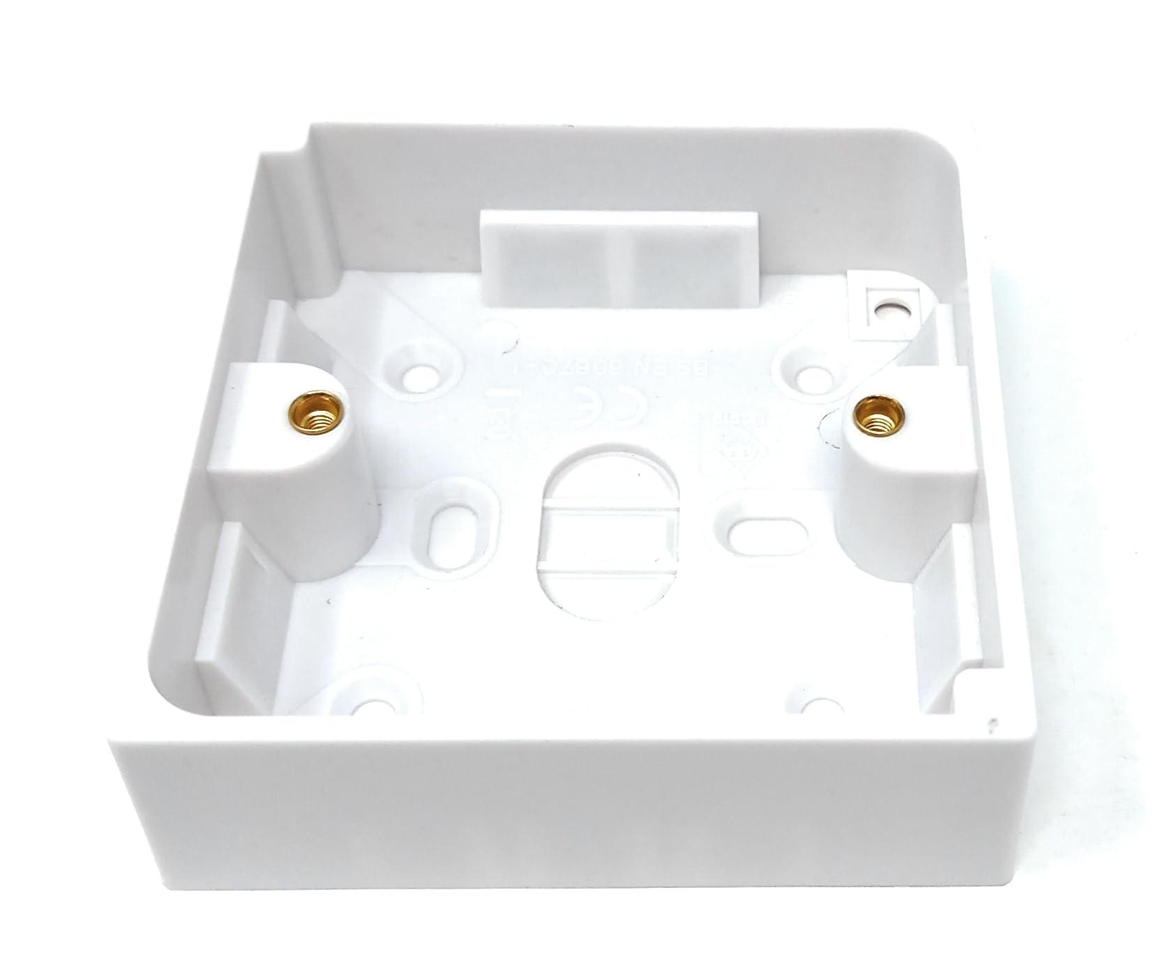 1 Gang Surface Mount Back Box Pattress Box (25mm x 85mm x 85mm) White