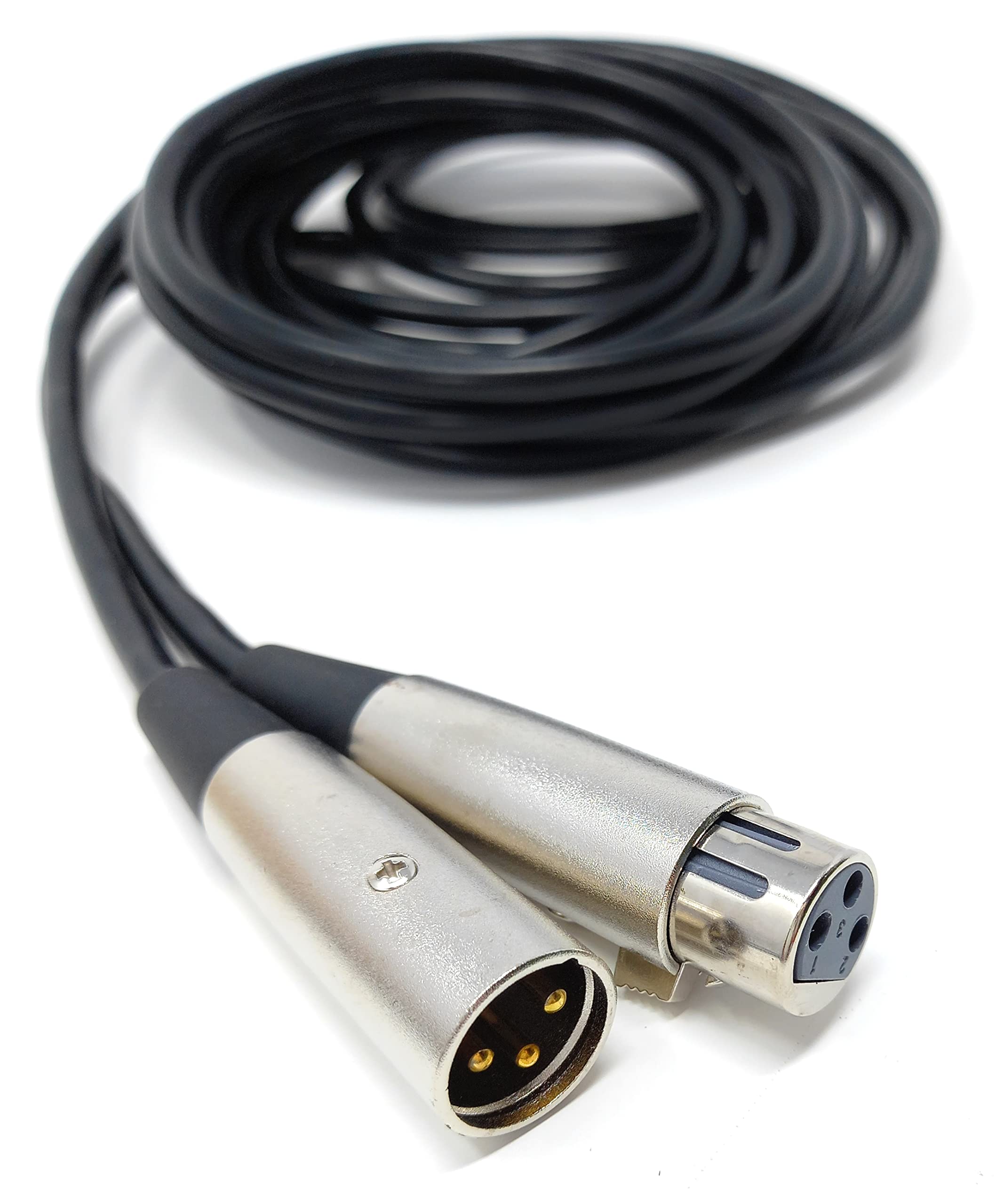 DRUT 3 pin XLR Male Plug To XLR Female Socket, Audio Microphone, Mixer, Speaker Lead Cable