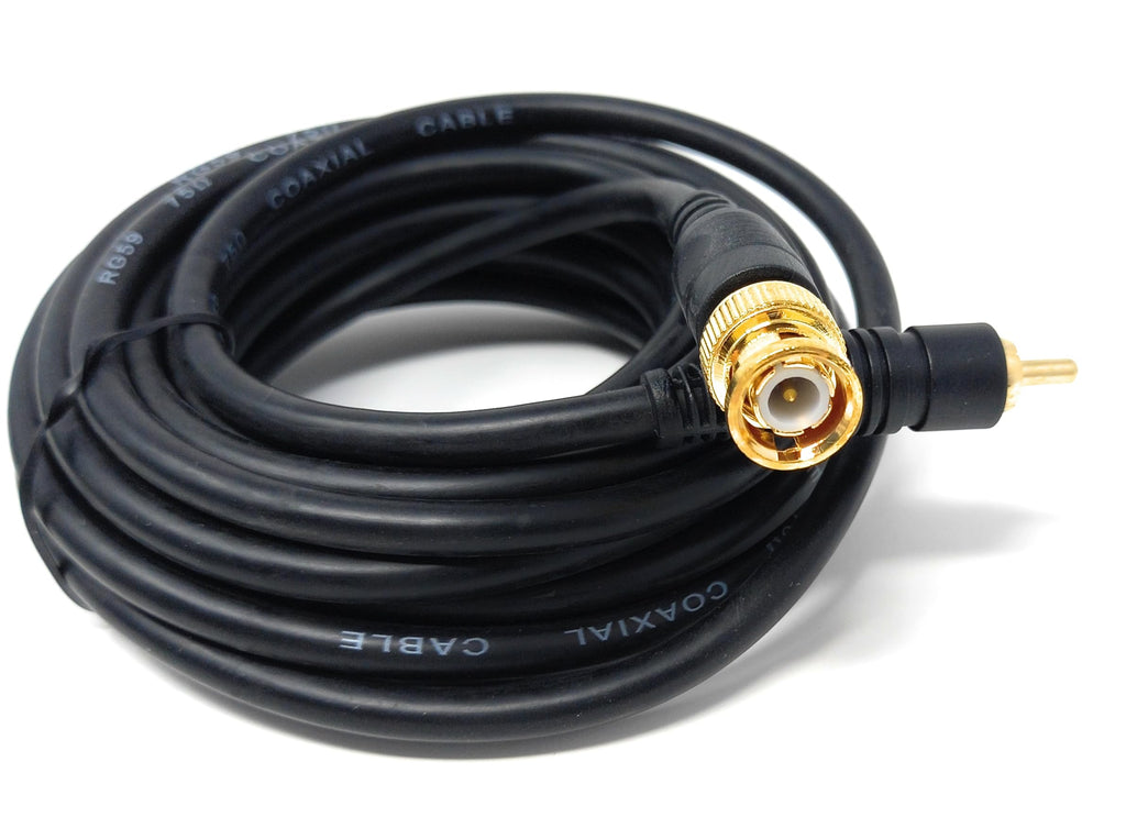 DRUT BNC to RCA Phono Plug CCTV Cameras Coax Male to Male 75R Video Cable Lead