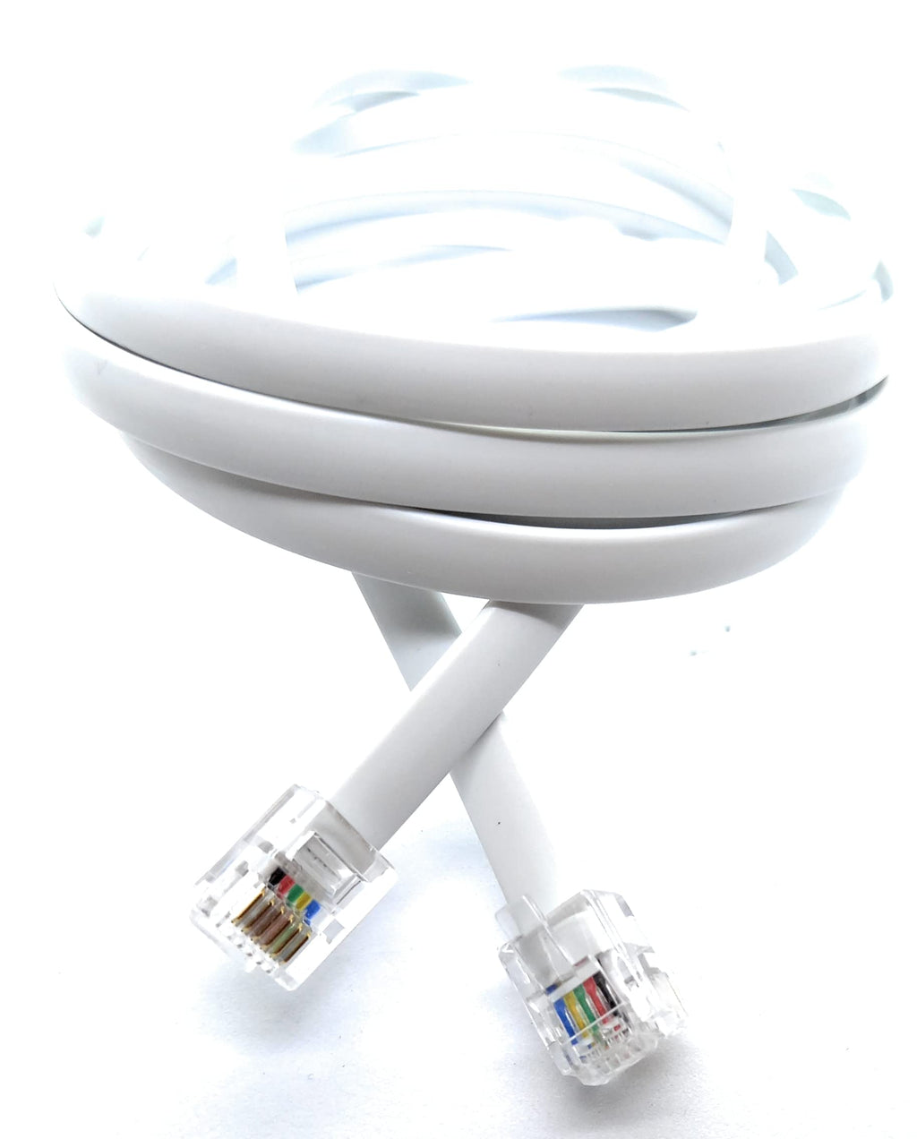 DRUT FLAT RJ12 to RJ12 6P6C Cable Lead Plug to Plug (RJ11 with 6 pin Wire)