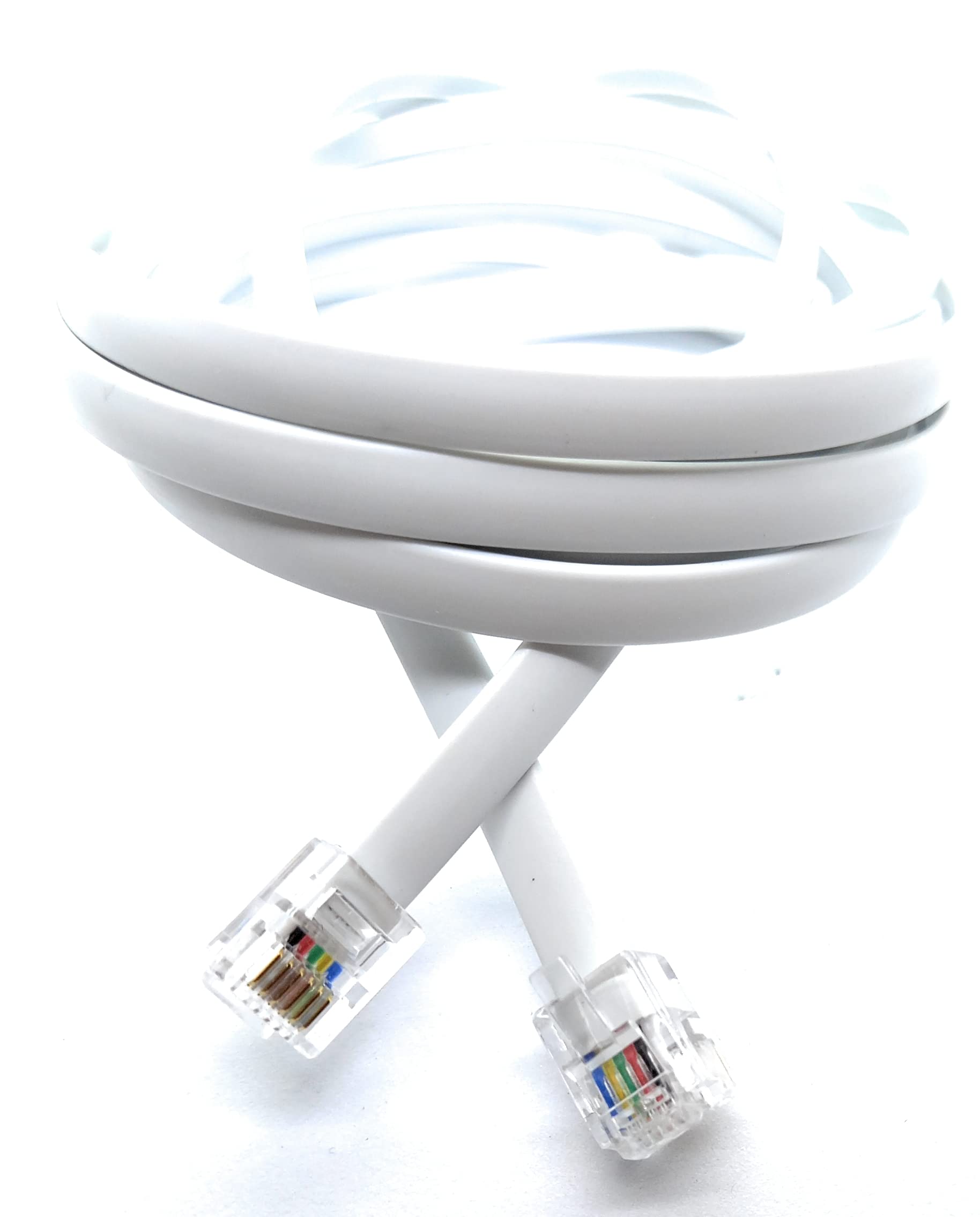 DRUT FLAT RJ12 to RJ12 6P6C Cable Lead Plug to Plug (RJ11 with 6 pin Wire)
