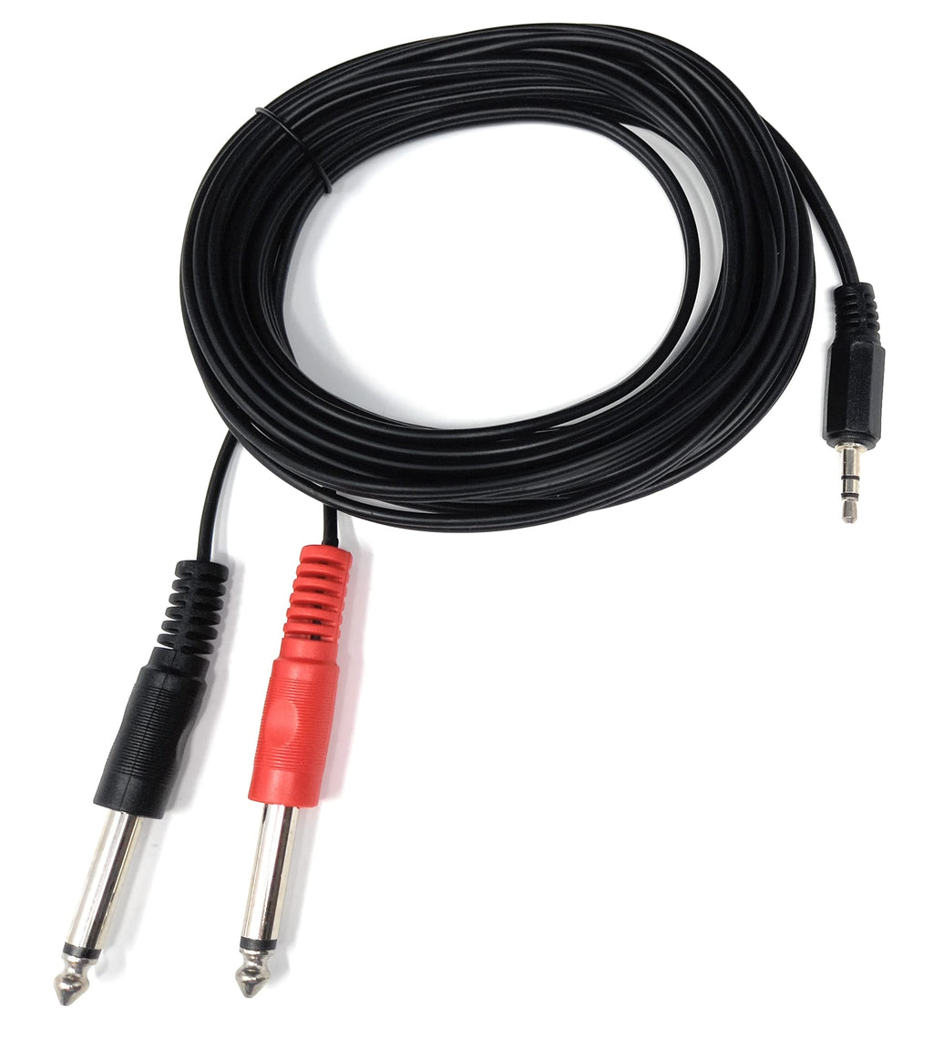DRUT Stereo 3.5mm Jack to 2 x 6.35mm Mono Jacks, Y Cable Lead create description