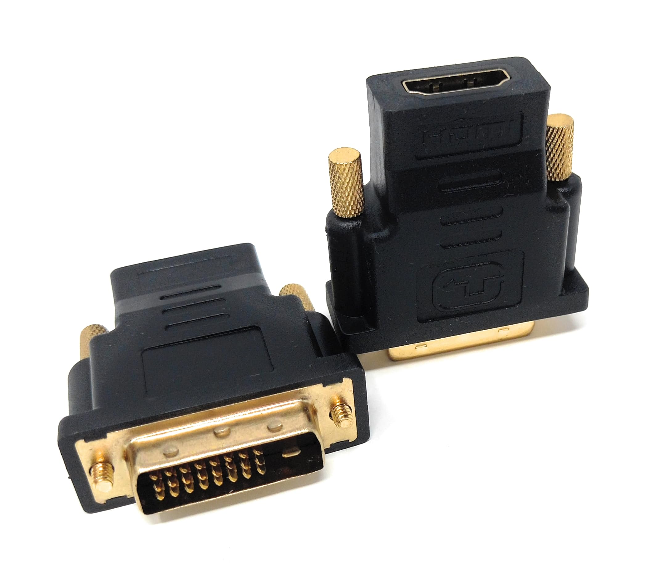 DVI-D 24+1 Male to HDMI Female Adapter – Dual Link Converter Joiner with Gold-Plated Connectors for HD Video Display