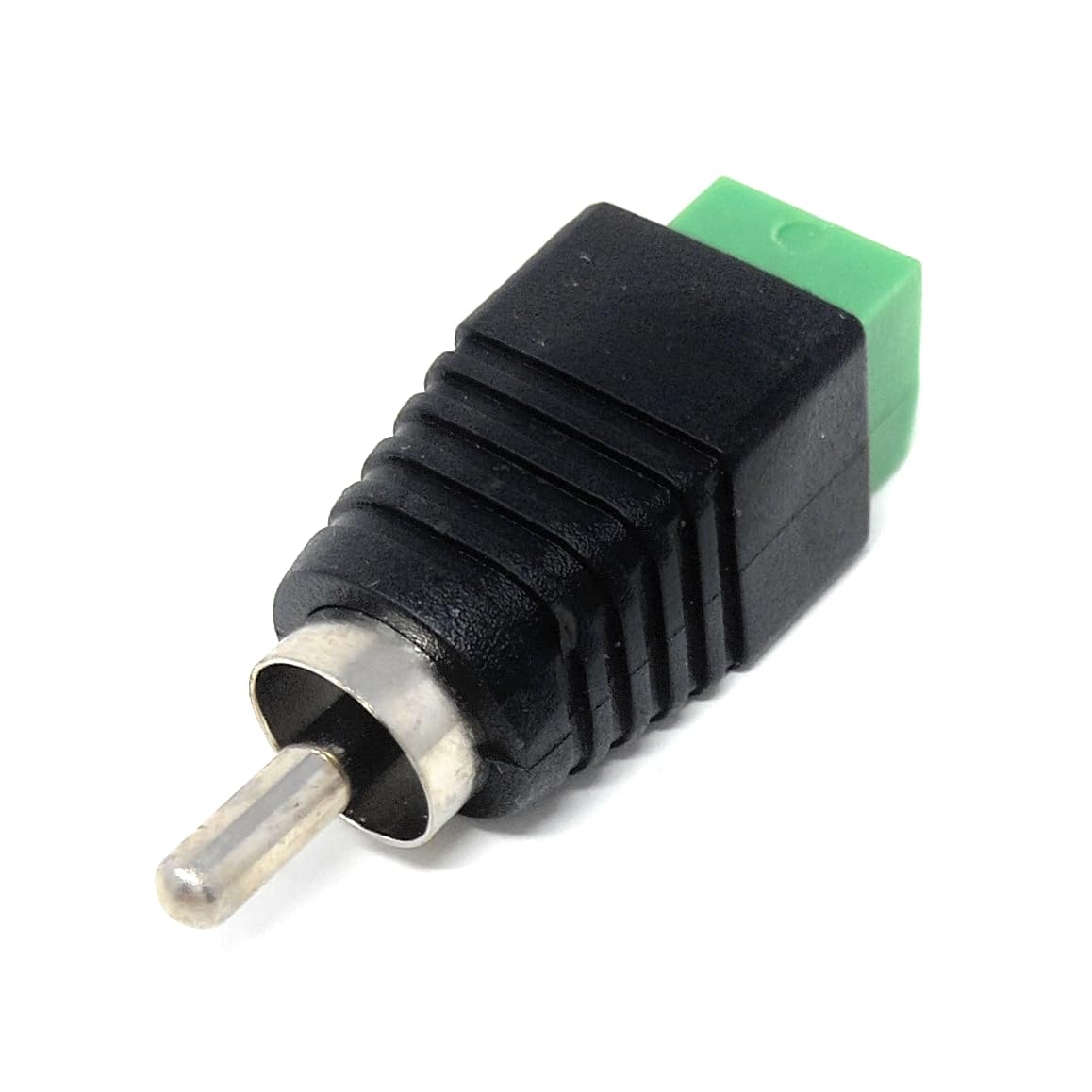 DRUT RCA Male Plug to Screw Terminal Adapter – Phono Audio/Video Connector for CCTV, AV, and Custom Wiring Projects