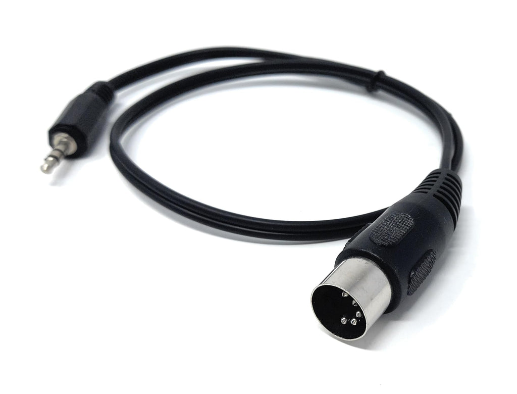 DRUT 3.5mm Stereo Jack Plug to 5 Pin Midi Din Male AUX Audio Cable, Midi Pins 2, 3, 5 are Connected
