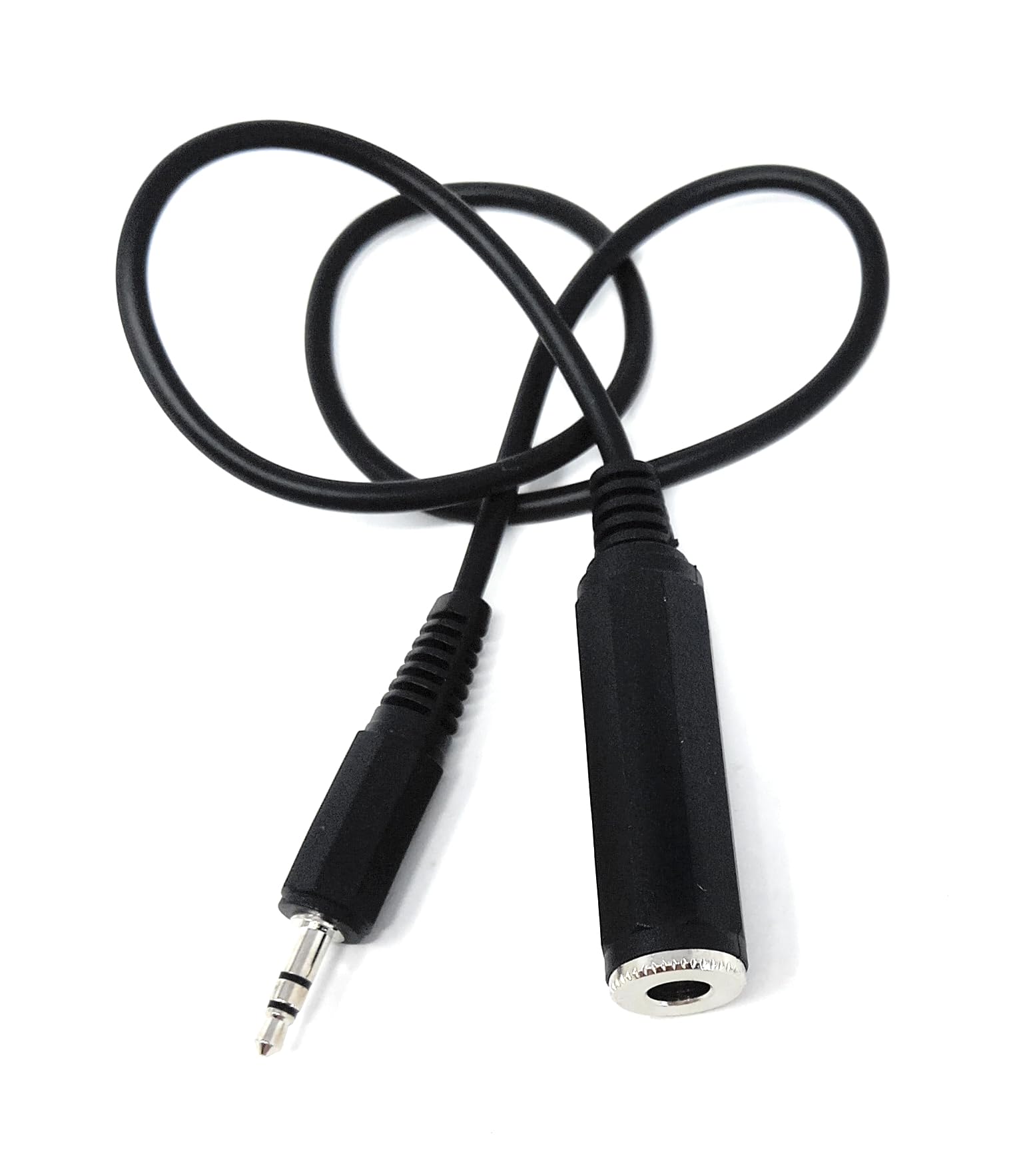 DRUT 3.5mm Stereo Jack to 6.35mm Stereo Socket Extension Lead Cable For Mics and Headphones