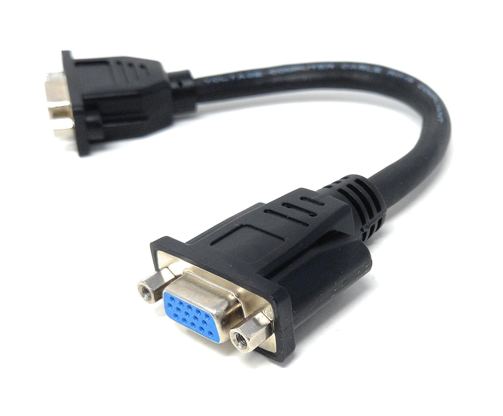 DRUT 15cm 15-Pin VGA Female to Female Panel Mount Adapter, Gender Changer Lead Cable (DB15/HD15) Extension Cable 0.5ft.