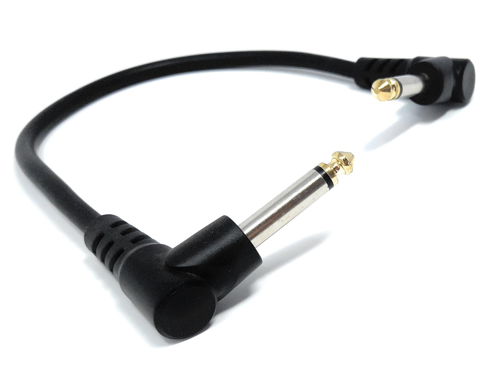 6.35mm Right Angle TS Instrument Cable - 90 Degree 1/4 Inch Mono Guitar Patch Cable for Amps, Mixers, and Pedals